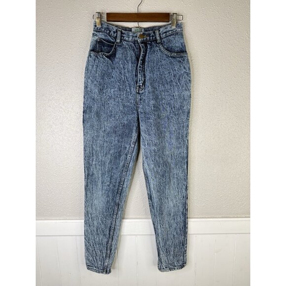 Vtg Palmetto's Acid Wash Mom Jeans 25” Waist Bow Zipper Ankle 80s Denim Retro - Picture 1 of 12
